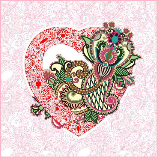 Heart-shaped Valentine's Day card 02 - vector material