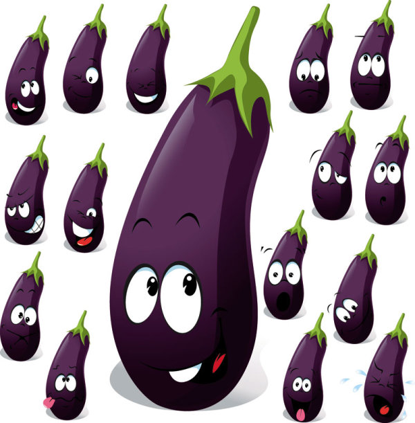 Cartoon vegetables expression 02 - vector material
