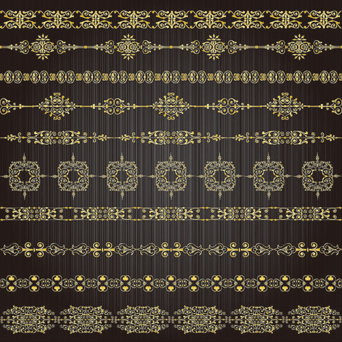 Gold lace pattern 03 - vector material