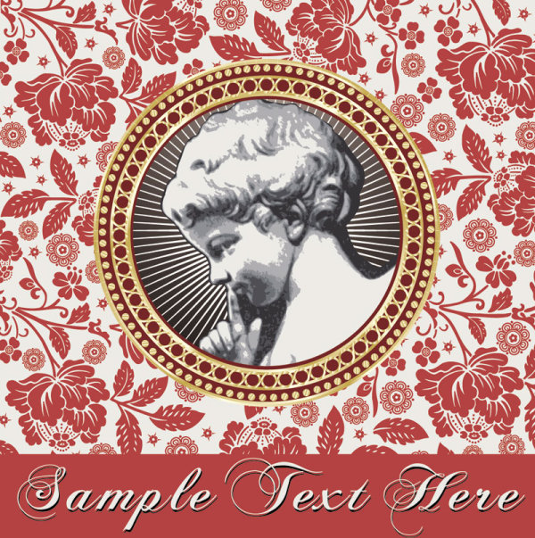 European pattern background 03 - vector material