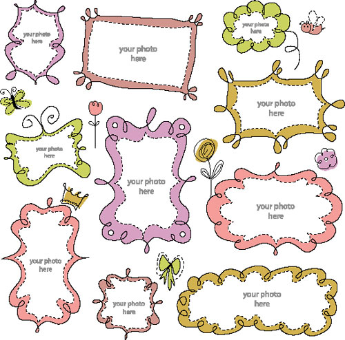 Cartoon cute lace 01 - vector material