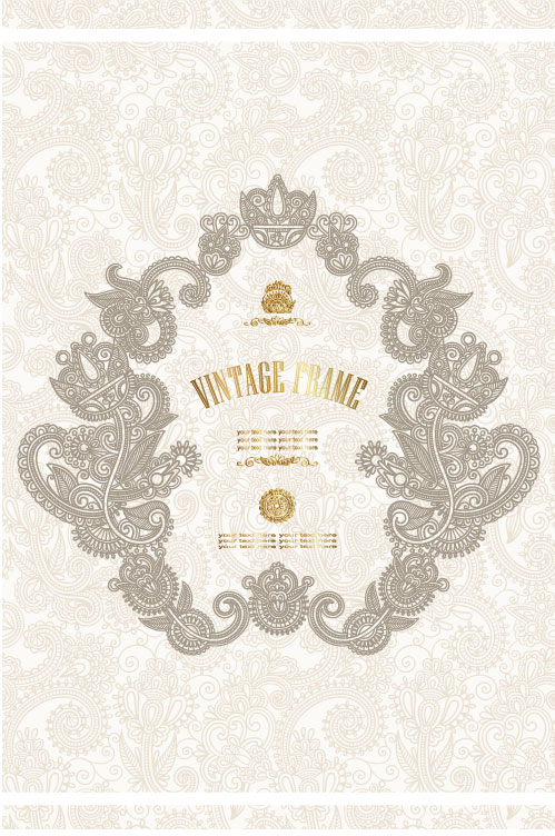 European pattern certificate template 04 - vector material