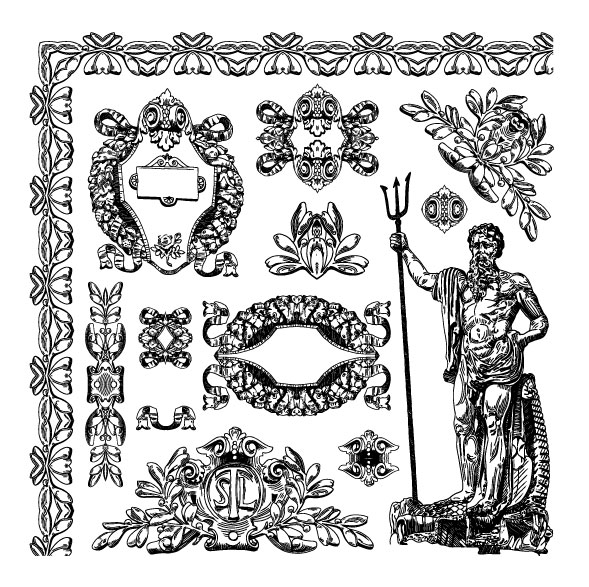 European pattern border 04 - vector material