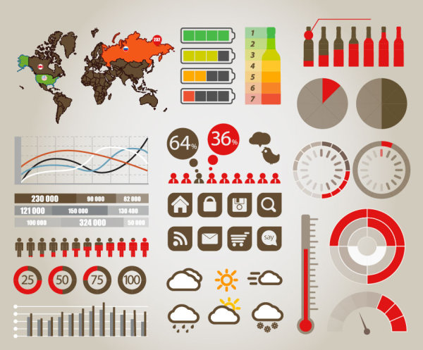 Data Graphics Charts - vector material