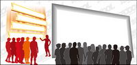 Audience figures silhouette vector material