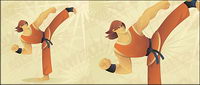 Taekwondo cartoon character vector