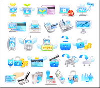 Cute financial theme icon vector material