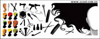 Hairdressing series element vector material