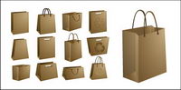 Kraft paper bags of material empty vector
