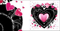 Black heart-shaped vector material elements
