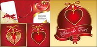 Ribbon and heart-shaped series of vector material