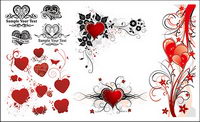 Beautiful series of heart-shaped pattern vector material