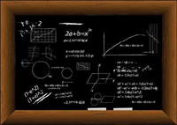 Vector formula blackboard filled with material