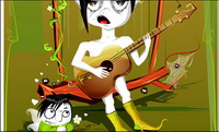 Little monster guitar vector material