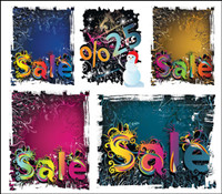Winter discount sales vector material