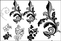 Side flower pattern vector background material