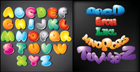 cartoon letters  - Vector material