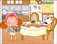 Bulk of the girls living vector 8