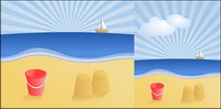 Vector Summer Beach Landscape