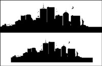 U.S. city, New York silhouette Vector