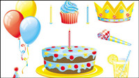 Birthday Dinner elements - vector material