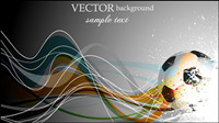Football and dynamic lines vector material