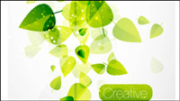 Spring green leaves 02-- vector material