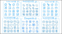 Line art icons - vector material