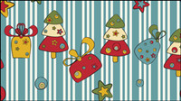 Cartoon Christmas pattern background 02 - vector material