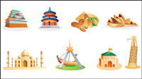 Cartoon landmarks - Vector