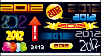 2012 font design - vector material