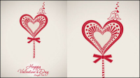 Valentine background 01 - vector material