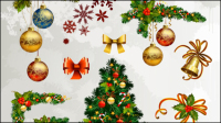 Christmas decorative elements 01 - vector material