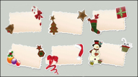 Cartoon Christmas element tags 01 - vector material