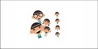 Vector characters children material