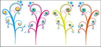 Tree color flowers Vector
