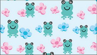 Continuous background of the flowers frog vector