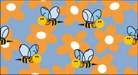 Bee flowers Vector