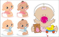 baby, toys, pacifier Vector material