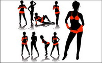 Underwear model silhouette vector