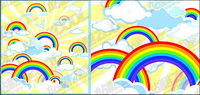 Lovely rainbow vector illustrations material