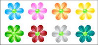 web2.0 crystal flowers vector material