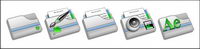 Three-dimensional large grey folder icon transparent PNG