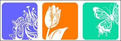 9 small flower pattern silhouette vector material