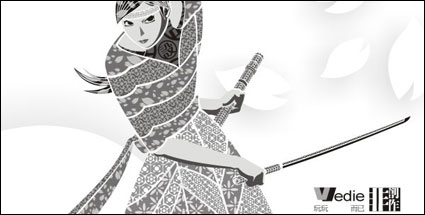 Sakura? Warrior? Decoration? Vector? Pattern?