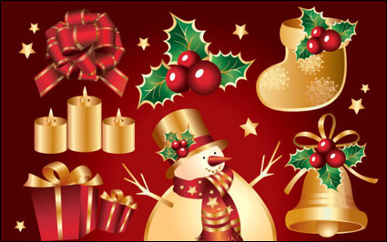 Aureate Christmas element vector of material