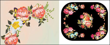 Flowers edge horn grain vector of material