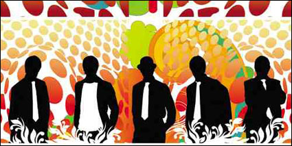 Vector silhouette of a variety of people