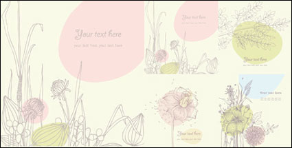 Vector line drawing floral