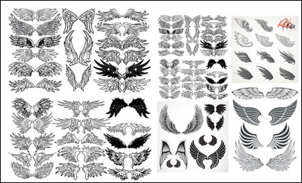 A variety of wings totem vector material